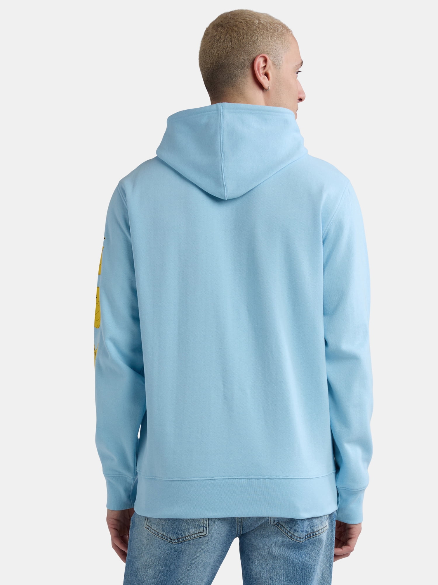 Pokémon Men's Pikachu Graphic Hoodie with Long Sleeves, Sizes S
