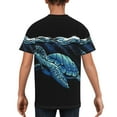 thumbnail image 5 of Wukai Ocean Turtle Youth Unisex Short Sleeve T-Shirt for Boys, Girls, Teens, and Kids-X-Small, 5 of 7