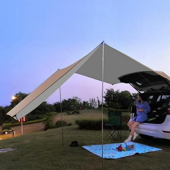 XZKING Van Awning Car Awning 173x79 Inch Rain-Proof Sunshade Caravan Sun Canopy Detachable Tailgate Awning for Sedan SUV MPV