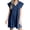 Navy blue, variant on Summer Cap Sleeve Women Casual Tie V Neck Loose Denim Mini Dress