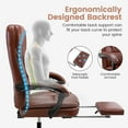 thumbnail image 6 of COOLHUT Executive Office Chair, Big and Tall Office Chair with Footrest Reclining Faux Leather Chair High Back Lumbar Support Ergonomic Office Chair with Padded Armrests, Vintage Brown, 6 of 9