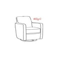 thumbnail image 3 of Southern Home Furnishings Bella Rosewood Swivel Glider Chair in Rose Pink, 3 of 3