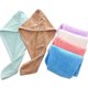 thumbnail image 2 of Toalla para secar el cabello para mujer – Turbante azul de microfibra de secado rápido con botón de seguridad y rápida absorción., 2 of 5