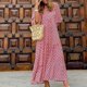 thumbnail image 5 of Vestido Mujer 2023 Maxi vestido con cuello en V y mangas abullonadas Vestido floral bohemio (Rojo XXL) Ygjytge Rojo T XXL para Mujer, 5 of 8