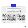 thumbnail image 1 of Yazoeia 45 Pcs Insert en Acier Inoxydable à Bride Kit Assortiment de Locknut M3 M4 M5 M6 M8 M10 GY228-41750, 1 of 11
