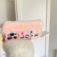 thumbnail image 2 of Fluffy Case for Apple iPhone 15 Pro, Girly Cute Faux Fur Cute Plush Furry Fuzzy Cover with Love Heart Shockproof Camera Lens Kickstand Protective Phone Case for Girls Women, Pink, 2 of 5