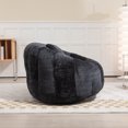 thumbnail image 5 of Comfortable Bean Bag Sofa with High Back, Durable Lazy Sofa with High Density Filling Particles, for Living Room, Balcony, Black, 5 of 9