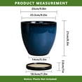 thumbnail image 3 of Stillaflora 10 inch Blue Ceramic Planter Pot with Saucer | Large Indoor Outdoor Pot for Floor Plants, Patio & Home Decor, 3 of 6