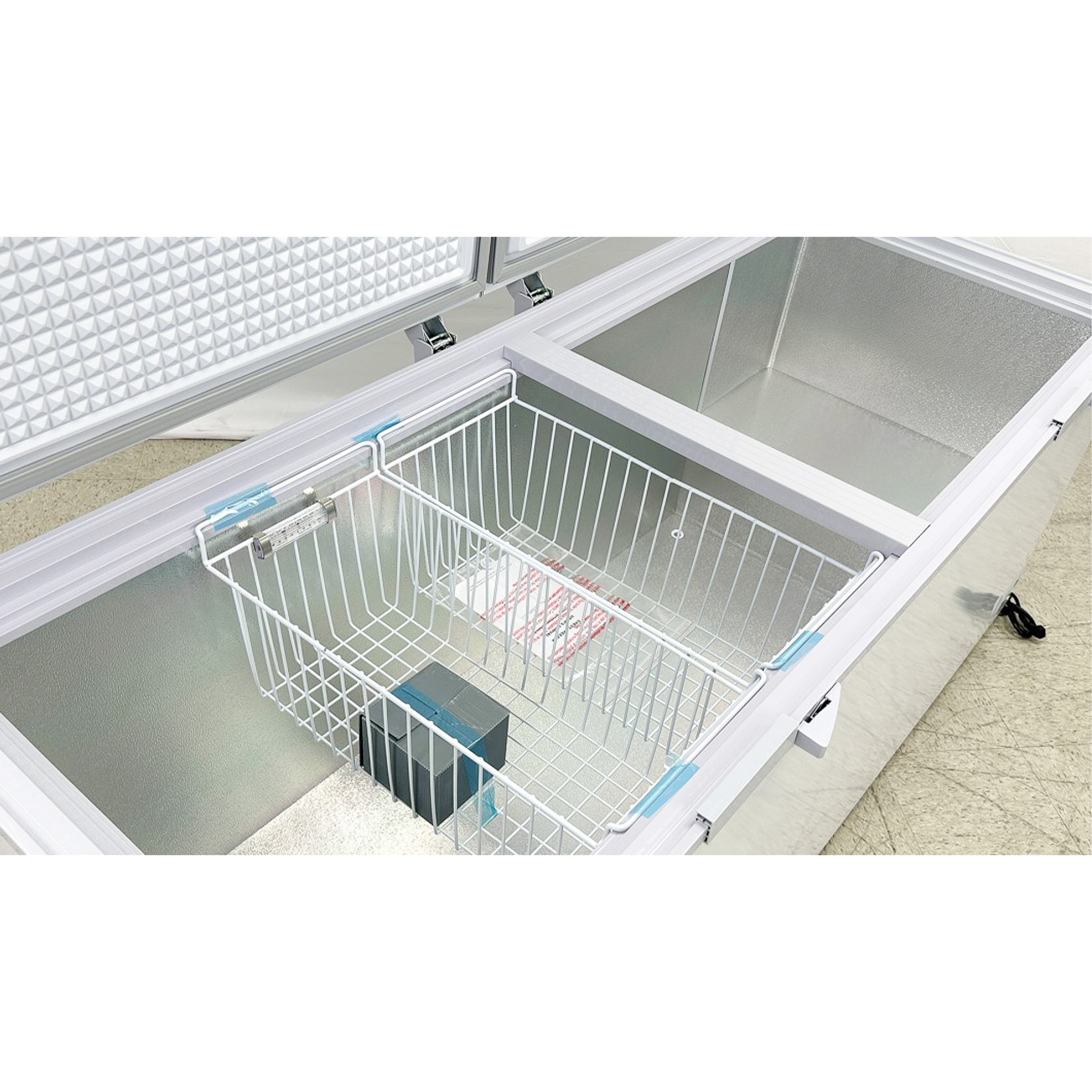 NSF 84" Commercial Chest Freezer – 22 Cu.Ft. Deep Freezer with Dual Top-Open Doors, White