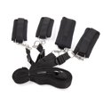 thumbnail image 1 of Juego de esposas de cuero suave, kit de correas ajustables para ejercicios de fitness de mano, muñeca y tobillo, 1 of 5