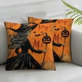 thumbnail image 3 of nygtbtfer Halloween Pillow Cover Witch Throw Pillowcase Orange Decorative Cushion Case for Farmhouse Home Sofa Couch Chair Car, Set of 2 White, 3 of 7