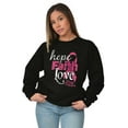 thumbnail image 4 of Hope Faith Love Breast Cancer Support Women Crewneck Sweatshirt Brisco Brands X, 4 of 6