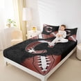 thumbnail image 4 of Manfei Boys Personalized Gifts Bed Sheets,Brown Letter C King Sheets,Rugby Sport Game Sheet Set For Boys Kids,Lightweight Room Decoration,4 Pieces, 4 of 7