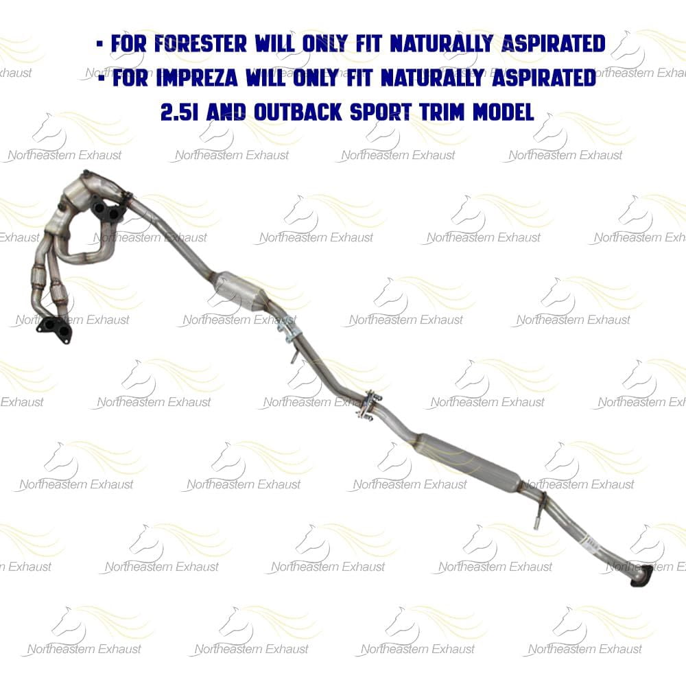 Northeastern Exhaust Manifold & Catalytic Resonator Pipe Fits 2006-2008 Subaru Forester 2.5L & 2006-2007 Subaru Impreza 2.5L - Direct Fit EPA-Approved | Stainless Steel System Kit