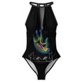 thumbnail image 3 of Tool Band One-Piece Swimwear Sexy Mesh Monokini Swimsuit with Detachable Padding Bathing Suit Swimdress S, 3 of 7