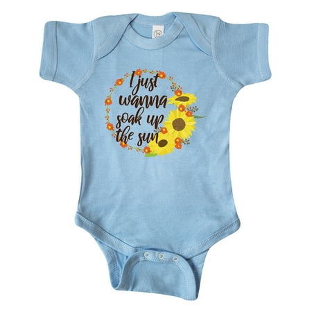 

Inktastic Sunflower I Just Wanna Soak up the Sun Gift Baby Boy or Baby Girl Bodysuit