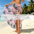 thumbnail image 2 of Women Beach Cover Up Sarong Pareo Wraps Bikini Bathing Suit Swimwear Coverups Vacation Hawaiian Outfits, Pink|Tree, 2 of 7