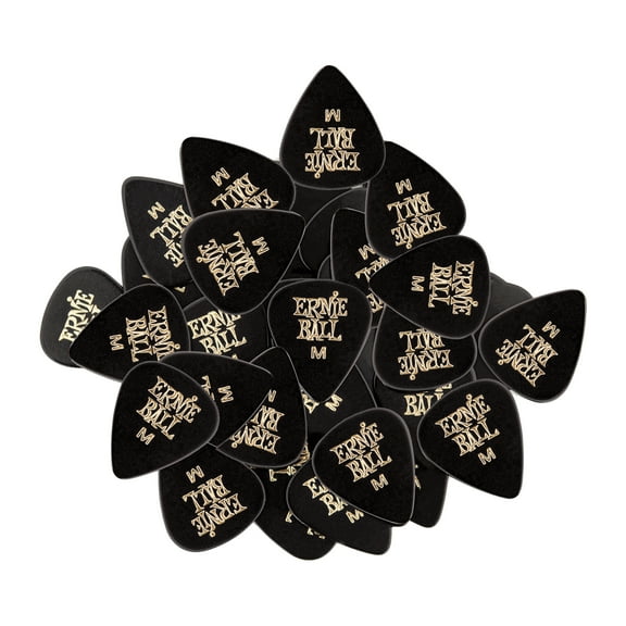 Ernie Ball Guitar Picks, Medium, Black, 144-pack P09114