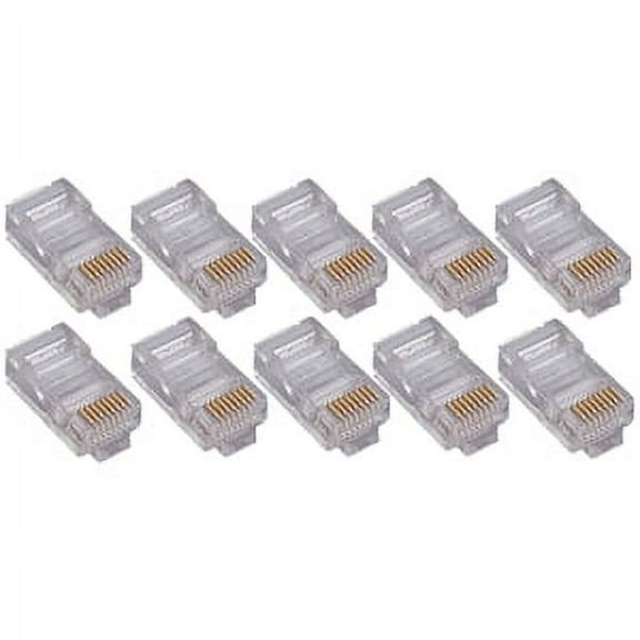 50PK CAT5E RJ45 MODULAR PLUG FOR STRANDED OR SOLID CAT5E CABLE