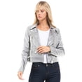 thumbnail image 1 of MixMatchy Women's Faux Leather Long Sleeve Zipper Closure Moto Biker Short Coat Jacket, 1 of 7