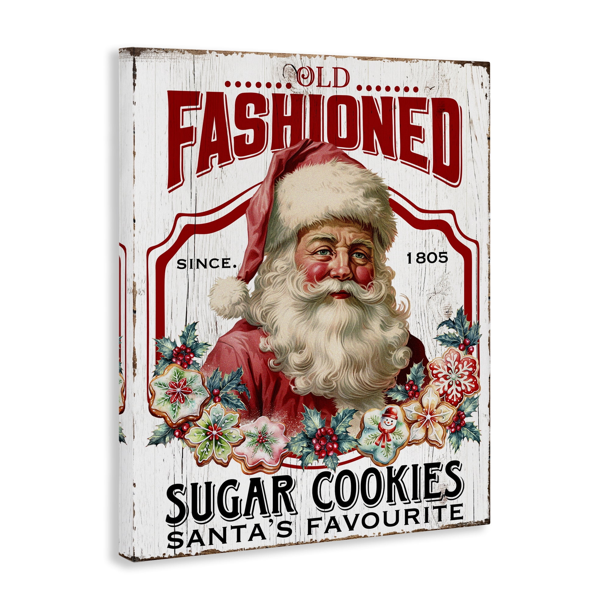 Stupell Industries Old Fashioned Cookies Holiday Painting Gallery Wrapped Canvas Art Prints Wall Art, 16 x 20