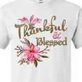 thumbnail image 4 of Inktastic Thankful and Blessed Inspirational Saying with Pink Flowers T-Shirt, 4 of 5