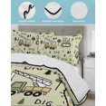 thumbnail image 3 of Twin XL Quilt Bedding Set, Cartoon Tractor Reversible Summer Quilt 3 Pieces, Cute Green Digger Shovel Truck Rustic Lightweight Bedspreads Coverlets with 2 Pillow Shams for All Seasons, 3 of 5
