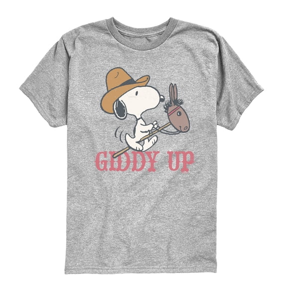 Peanuts - Giddy Up - Youth Boys Short Sleeve Graphic T-Shirt