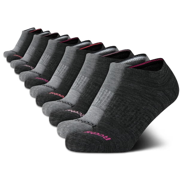 Pack de 12 calcetines Reebok No Show para mujer, acolchados, tallas 4-10, color gris
