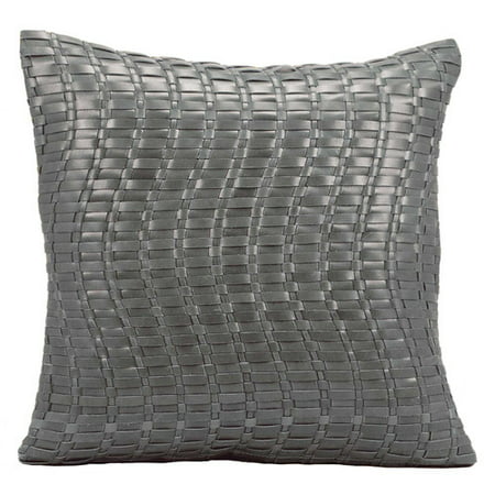 Nourison Wavy Basket Weave Silver Grey Pillow 20