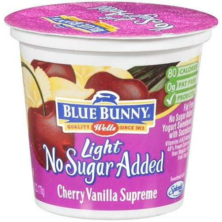 Blue Bunny: Light No Sugar Added Cherry Vanilla Supreme Yogurt, 6 oz