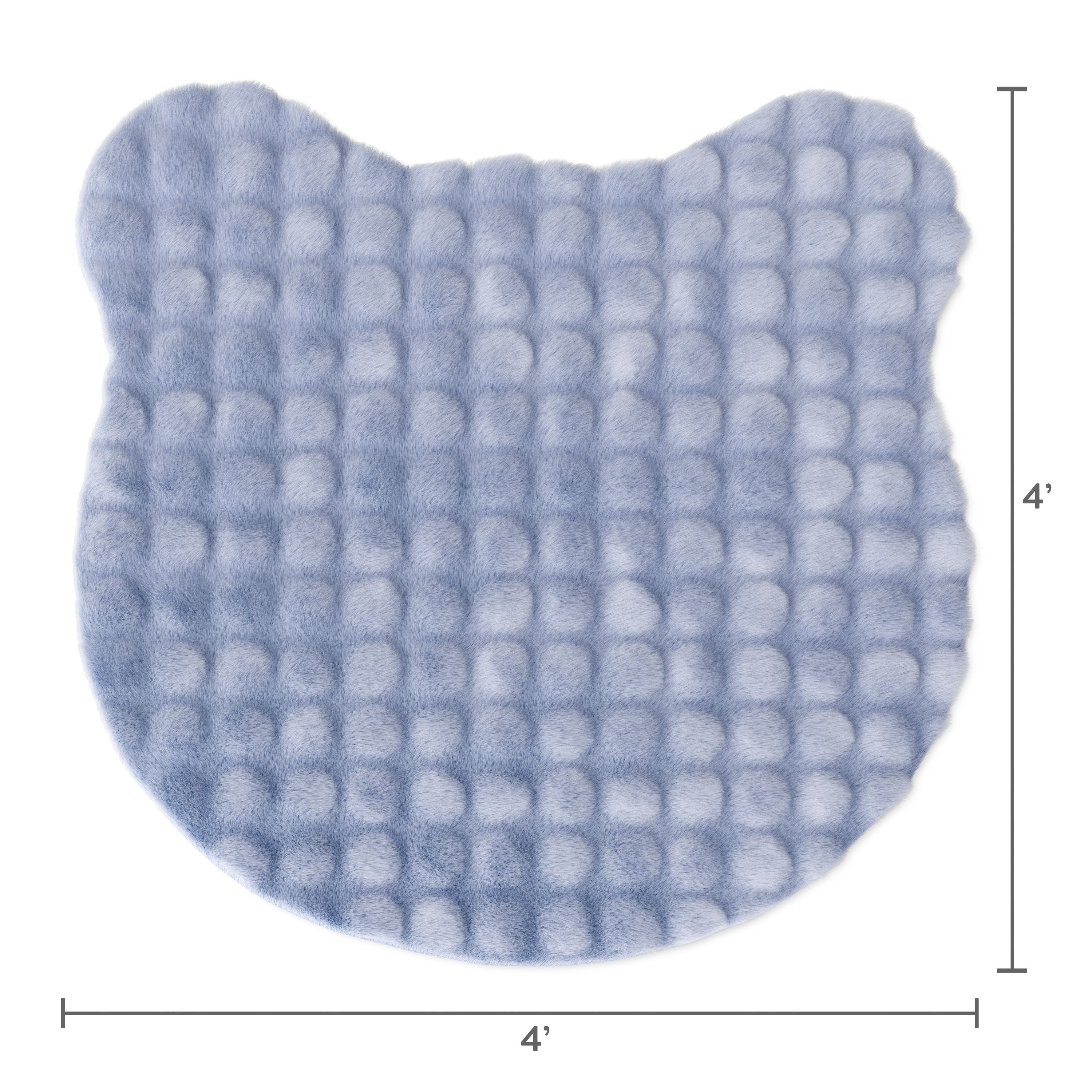 Mainstays Kids Light Purple Bear Bubble Fur Rug, 4' x 4'