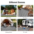 thumbnail image 7 of Smiry Outdoor Rug 5x8, Waterproof Reversible Plastic Outdoor Mat, Indoor Outdoor Rugs for Patio, RV, Deck, Porch, Black & White, 7 of 7