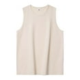 thumbnail image 5 of COSFO Muscle Tank Tops for Men Beige Ribbed Casual Shirts Workout Sleeveless Crew Neck Loose Tank Tops, 5 of 5
