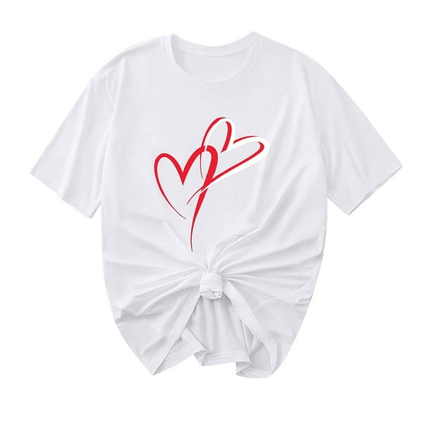 Camisetas de Manga Corta para Mujeres, Camiseta de Cuello Redondo Impresa de Moda, Primavera Y Verano Casual