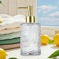 thumbnail image 5 of Textured Pump Liquid Dispenser Bottles, Glass Refillable Lotion Soap Bottles with Leak-Proof Pump, Airtight Seal Durable for Hotel Home Bathroom Shampoo Body Wash,, 5 of 5
