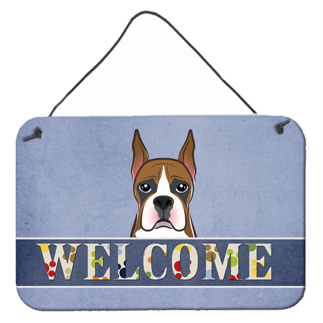 Impresiones de Pared Caroline's Treasures BB1409DS812 Boxer Bienvenido 8 x 12 Multicolor