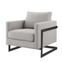 Accent Chair, Fabric, Metal Steel, Black Light Brown Oatmeal, Modern Contemporary Urban Design, Living Lounge Room Hotel Lobby Hospitality