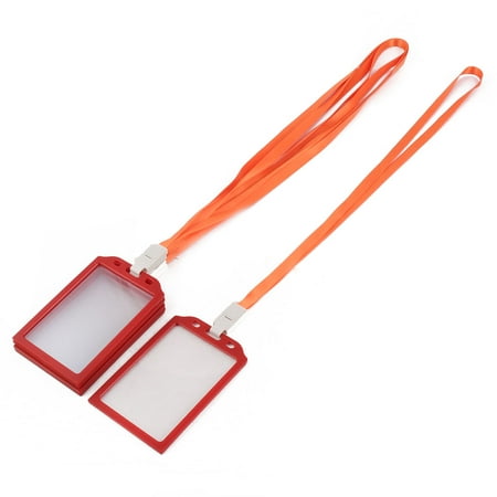 Rectangle Name Tags - Company Plastic Rectangle Name ID Card Tag Badge Holder Container Orange 5 Pcs
