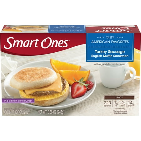 Smart Ones Turkey Sausage English Muffin Sandwich with Egg Whites & Cheese Frozen Meal, 2 ct Box