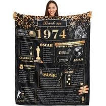 50th Birthday Gifts for Women Men - 50th Birthday Gift Ideas - 50 Year Old Gifts for Women - Back in 1974 Birthday Gifts for Her - 50th Birthday Blanket