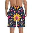 thumbnail image 3 of KLL Cinco De Mayo Floral Men's Casual Summer Beach Shorts Hawaiian Shorts with Pockets-XX-Large, 3 of 5