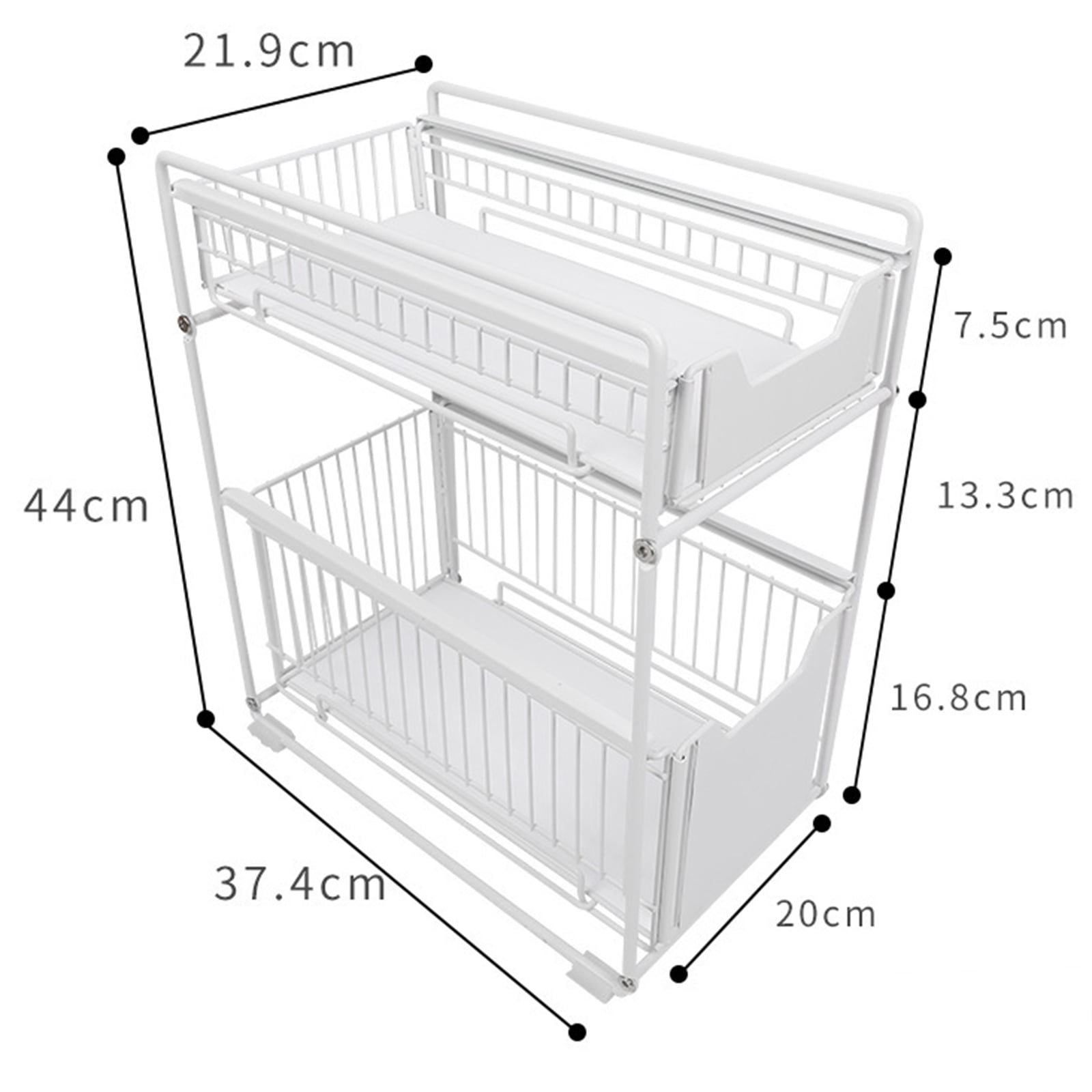 2 Tier Under Sink Organizer,Multi-Use Kitchen Bathroom Organizers and Storage with Sliding Drawer,Bathroom Cabinet Pull Out Shelves for Home Kitchen