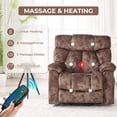 thumbnail image 5 of Bonzy Home Large Power Lift Recliner Chair with Massage and Lumbar Heating for Elderly Big People, Overstuffed Wide Recliners with 2 Concealed Cup Holders and Side Pocket, Brown, 5 of 12