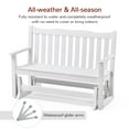 thumbnail image 4 of Patio Glider Loveseat Chair, 2 Person Outdoor Bench with 800 lbs Weight Capacity, All-Weather HIPS Patio Chair Swing Rocking Bench for Garden, Backyard, Porch, White, 4 of 8