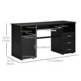 thumbnail image 3 of HOMCOM Computer Desk with Keyboard Tray and Drawers, Study Workstation, 3 of 10