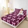 thumbnail image 4 of jejeloiu Cute Bowtie Bow Twin Sheet Sets,Pink Black Stripe Bedding For Girls Kids 3 Pieces, 4 of 7