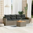 thumbnail image 1 of vidaXL 5 Piece Garden Sofa Set with Cushions Grey Poly Rattan, 1 of 5