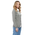 thumbnail image 4 of Turtle Bay New York Women's Classic Button Front Cable Knit Cardigan in Soft Acryllic, 4 of 6