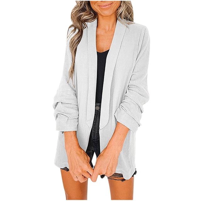 CEHVOM Mode Femmes Uni Costume pour Dames Cardigan à Col Rabattu Manteau Décontracté Liquidation